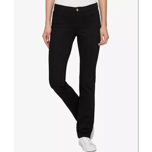Tommy Hilfiger NWT Women's Black Greenwich Straight Midrise‎ Denim Jeans Size 16
